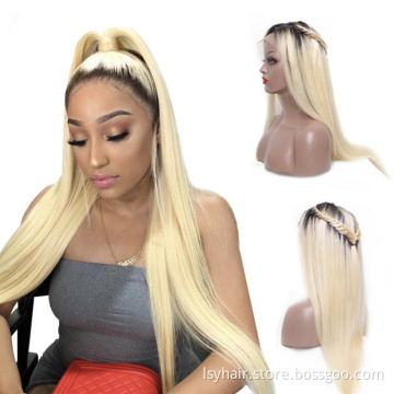 Invisible Transparent Thin Lace Front Wig Blonde Virgin Hair, Brazilian Wigs With Lace Front Love Hair Straight Human Hair Wigs